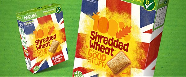 Shredded Wheat cereal boxes