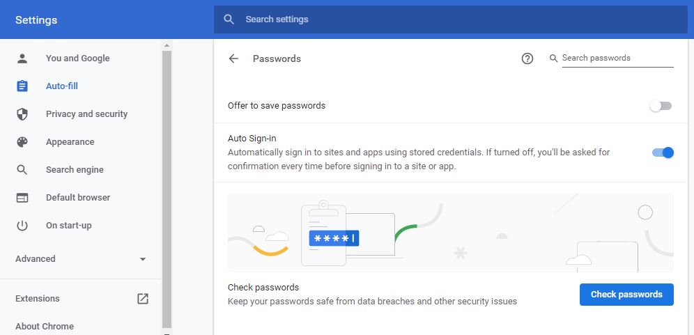 Passwords in Google Chrome