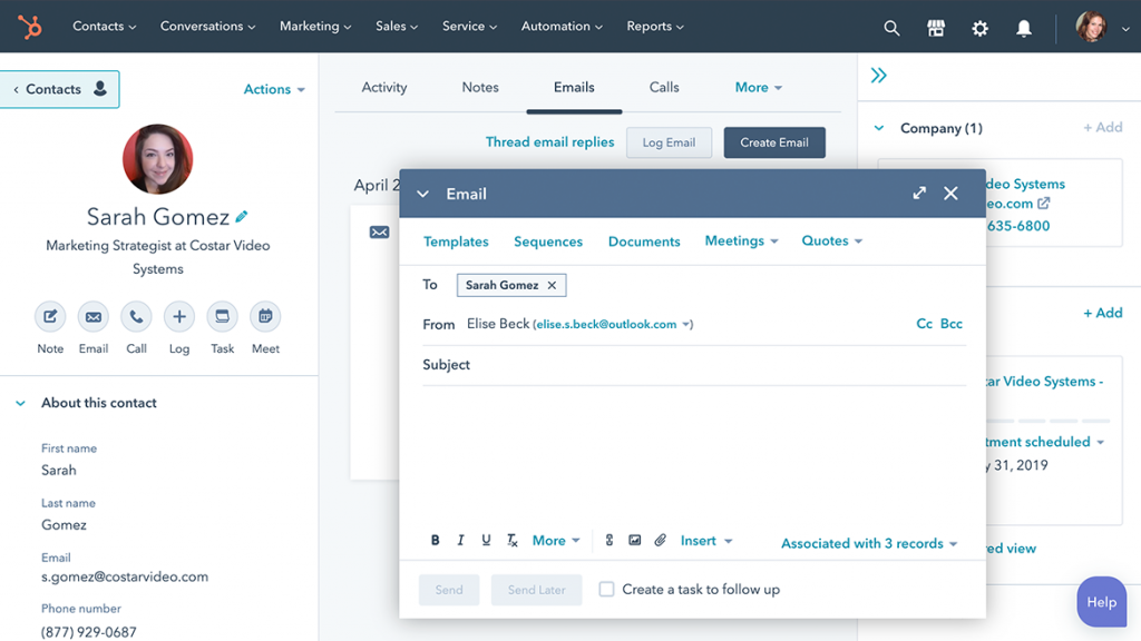 hubspot screenshot