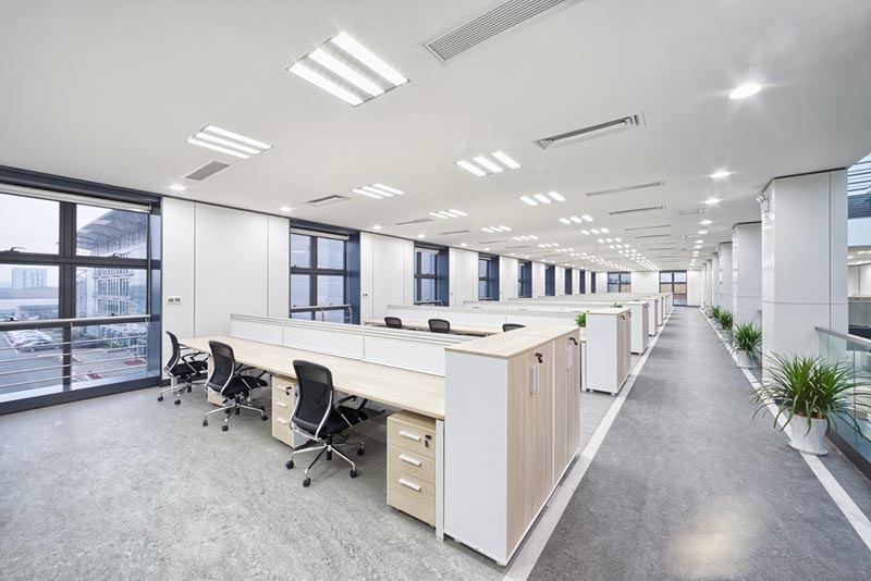 Office with low energy lighting