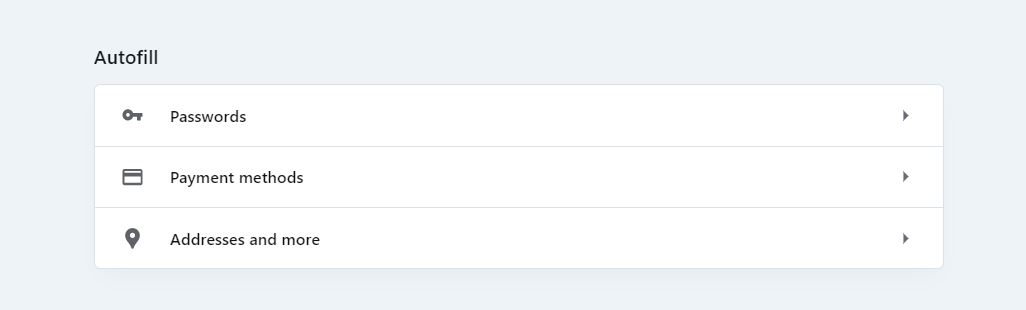 Autofill settings in Opera