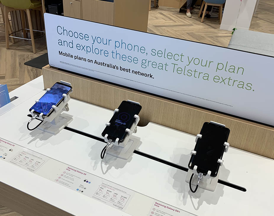Retail theft control on display phones